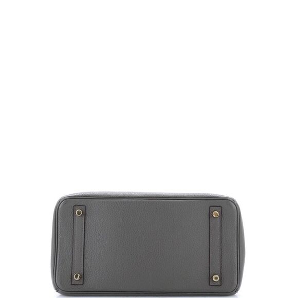 Hermes Birkin Handbag Vert Olive Clemence with Gold Hardware 30 Green - Picture 5 of 8